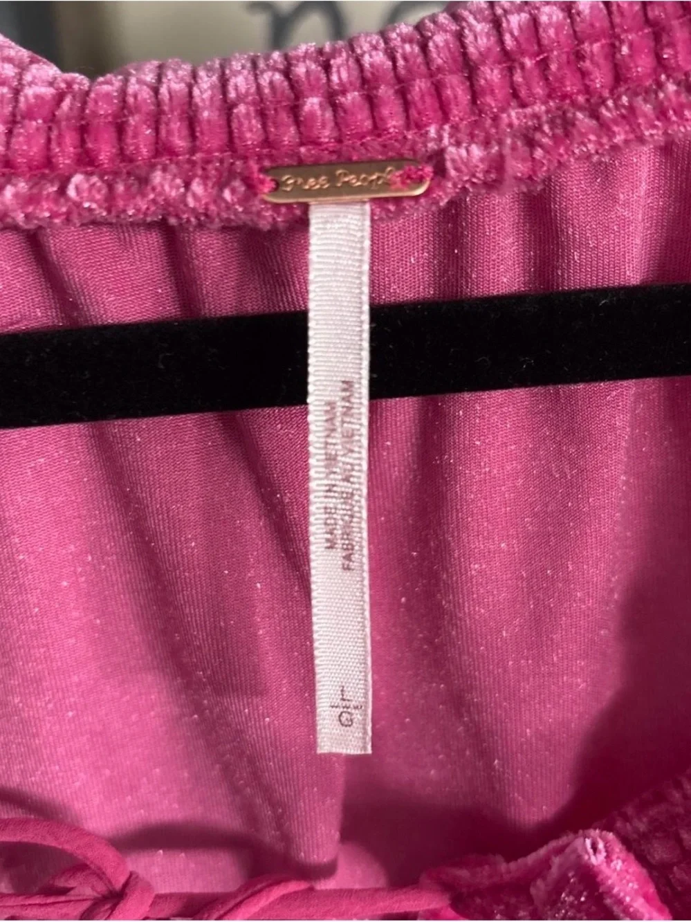 Free People Velvet Peasant Blouse - Fuchsia